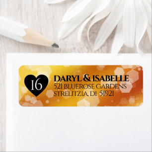 Elegant 16e Golden Topaz Wedding Jubileum Etiket
