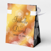 Elegant 16e Golden Topaz Wedding Jubileum Favo Bedankdoosjes (Achterkant)