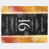 Elegant 16e Golden Topaz Wedding Jubileum Fleece Deken (Voorkant (Horizontaal))