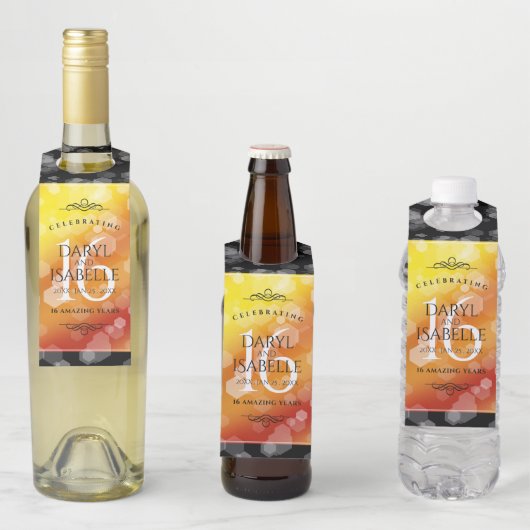 Elegant 16e Golden Topaz Wedding Jubileum Flessenhanger (In situ)