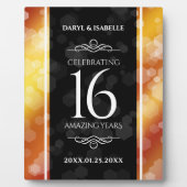 Elegant 16e Golden Topaz Wedding Jubileum Fotoplaat (Voorkant)