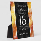 Elegant 16e Golden Topaz Wedding Jubileum Fotoplaat (Zijkant)