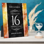 Elegant 16e Golden Topaz Wedding Jubileum Fotoplaat (Zijkant)