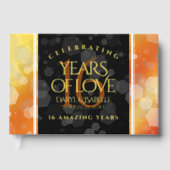 Elegant 16e Golden Topaz Wedding Jubileum Gastenboek (Voorkant)