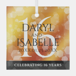 Elegant 16e Golden Topaz Wedding Jubileum Glas Ornament