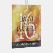 Elegant 16e Golden Topaz Wedding Jubileum Glas Ornament (Voorkant Rechts)