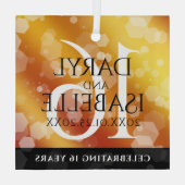 Elegant 16e Golden Topaz Wedding Jubileum Glas Ornament (Achterkant)