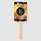 Elegant 16e Golden Topaz Wedding Jubileum Handwaaier (Achterkant)