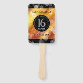 Elegant 16e Golden Topaz Wedding Jubileum Handwaaier (Voorkant)