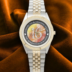 Elegant 16e Golden Topaz Wedding Jubileum Horloge