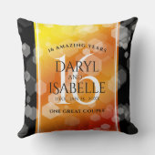 Elegant 16e Golden Topaz Wedding Jubileum Kussen (Achterkant)