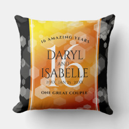 Elegant 16e Golden Topaz Wedding Jubileum Kussen