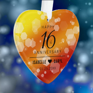 Elegant 16e Golden Topaz Wedding Jubileum Ornament