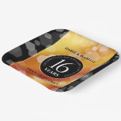 Elegant 16e Golden Topaz Wedding Jubileum Papieren Bordje (Gebogen)