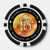 Elegant 16e Golden Topaz Wedding Jubileum Poker Chips (Voorkant)