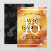 Elegant 16e Golden Topaz Wedding Jubileum Save The Date (Voorkant / Achterkant)