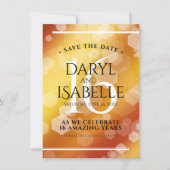 Elegant 16e Golden Topaz Wedding Jubileum Save The Date (Voorkant)