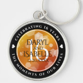 Elegant 16e Golden Topaz Wedding Jubileum Sleutelhanger (Voorkant)