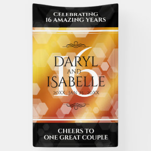 Elegant 16e Golden Topaz Wedding Jubileum Spandoek