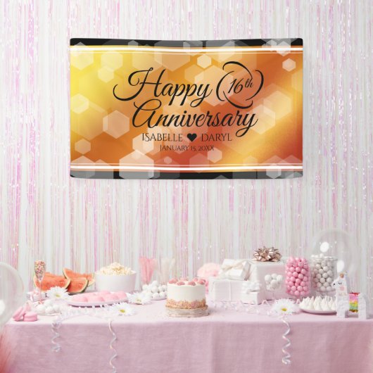 Elegant 16e Golden Topaz Wedding Jubileum Spandoek (Feest)