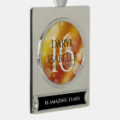 Elegant 16e Golden Topaz Wedding Jubileum Verzilverd Banner Ornament (Rechts)