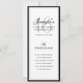 Elegant 16e verjaardagsfeestprogramma + Menu  Kaart (Voorkant)