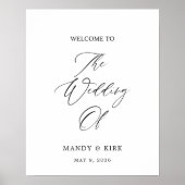 Elegant 16x20 Welcome Wedding Sign | Personalized  Poster (Voorkant)