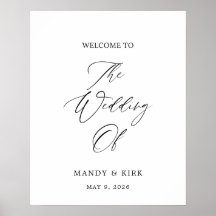 Elegant 16x20 Welcome Wedding Sign | Personalized
