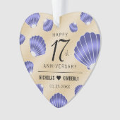 Elegant 17th Shells Beach Sand Wedding Jubileum Ornament (voorkant)