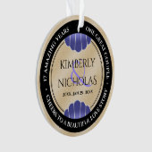 Elegant 17th Shells Beach Sand Wedding Jubileum Ornament (voorkant)