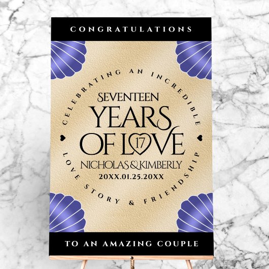 Elegant 17th Shells Wedding Jubileum Acryl Bord