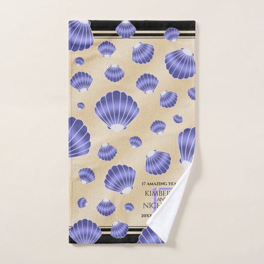 Elegant 17th Shells Wedding Jubileum Bad Handdoek (Handdoek)