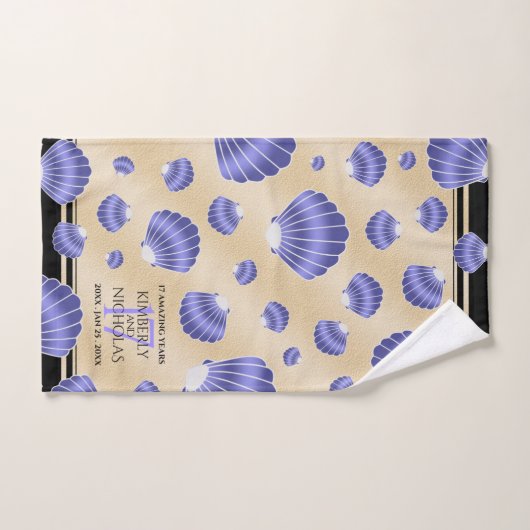 Elegant 17th Shells Wedding Jubileum Bad Handdoek (Handdoek)