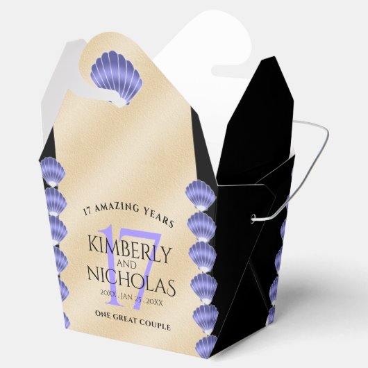 Elegant 17th Shells Wedding Jubileum Bedankdoosjes (Geopend)