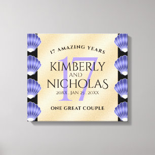 Elegant 17th Shells Wedding Jubileum Canvas Afdruk