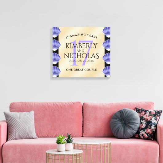 Elegant 17th Shells Wedding Jubileum Canvas Afdruk (Insitu (Woonkamer))