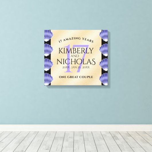 Elegant 17th Shells Wedding Jubileum Canvas Afdruk (Insitu (Houten vloer))