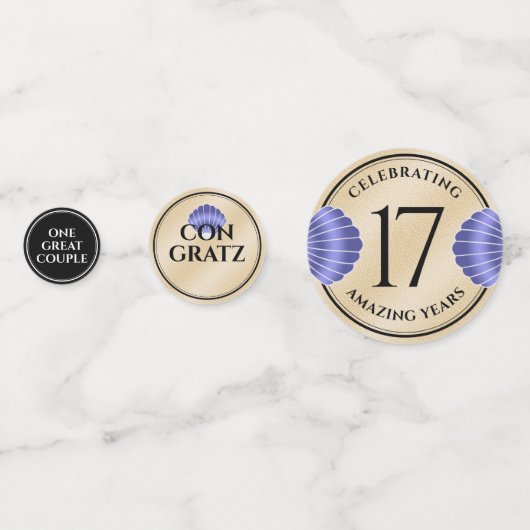 Elegant 17th Shells Wedding Jubileum Confetti (Voorkanten)