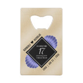 Elegant 17th Shells Wedding Jubileum Creditkaart Flessenopener (Achterkant)