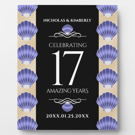 Elegant 17th Shells Wedding Jubileum Fotoplaat (Voorkant)
