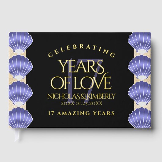 Elegant 17th Shells Wedding Jubileum Gastenboek (Voorkant)