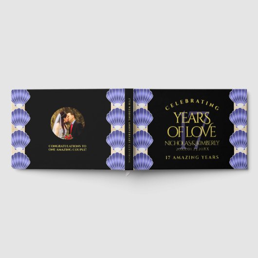 Elegant 17th Shells Wedding Jubileum Gastenboek (Volledig)