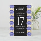 Elegant 17th Shells Wedding Jubileum Kaart (Staand voorkant)