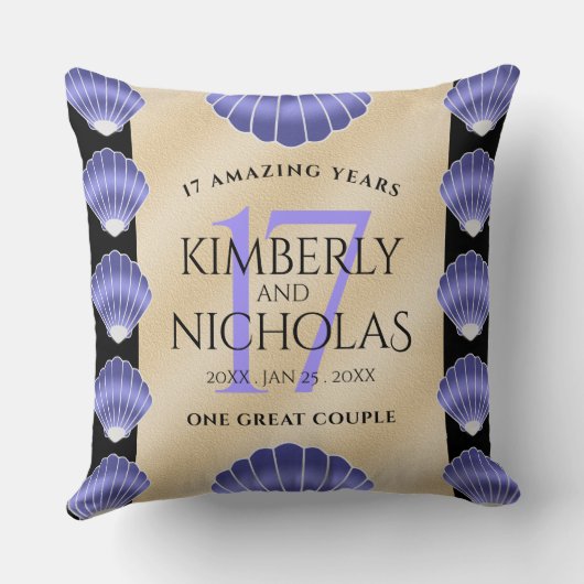 Elegant 17th Shells Wedding Jubileum Kussen (Achterkant)