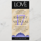 Elegant 17th Shells Wedding Jubileum Menu (Achterkant)