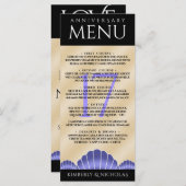 Elegant 17th Shells Wedding Jubileum Menu (Voorkant / Achterkant)