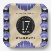 Elegant 17th Shells Wedding Jubileum Papieren Bordje (Voorkant)