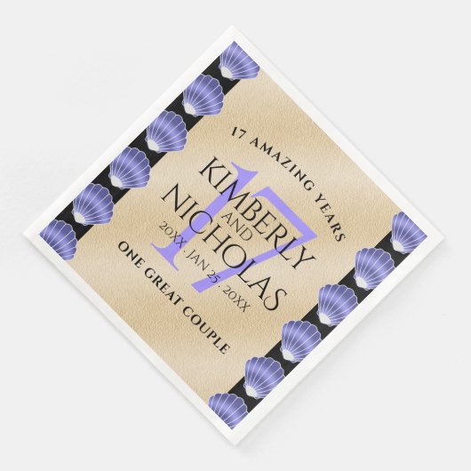 Elegant 17th Shells Wedding Jubileum Servet (Hoek)