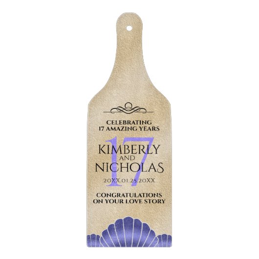 Elegant 17th Shells Wedding Jubileum Snijplank (Voorkant)