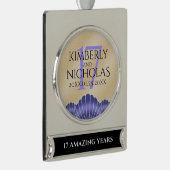 Elegant 17th Shells Wedding Jubileum Verzilverd Banner Ornament (Rechts)